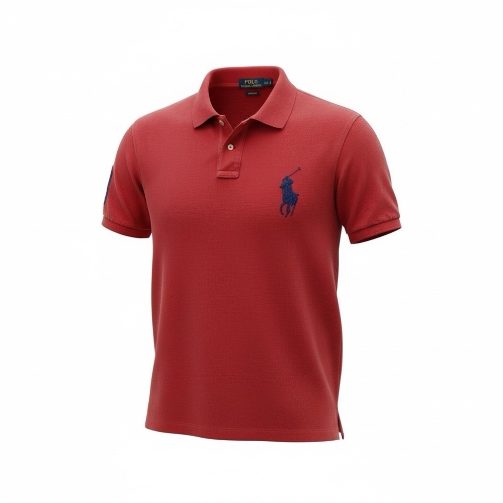 Polo Ralph Lauren Big Pony #3 Men's XXL Red Short Sleeve Polo Shirt 100% Cotton